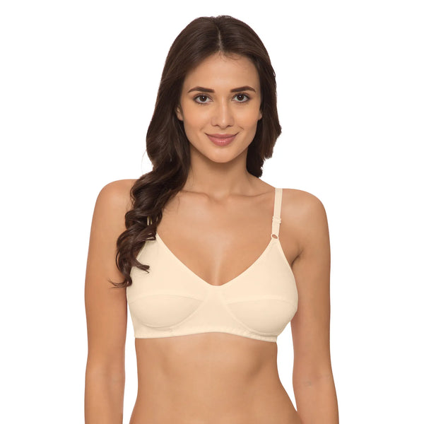 Komli Single Layered, Non-Wired, Full Coverage, Non-Padded Multipart Cups, Cotton Rich
