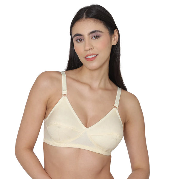 Komli Double Layered, Non-Wired, FULL Coverage, Padded Moulded Cups - 100% Cotton