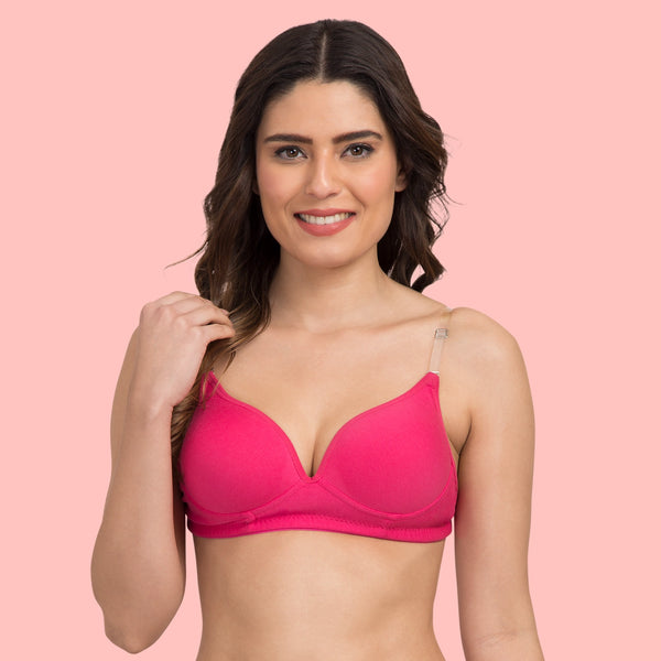 Tweens Padded T-Shirt Bra - Non-Wired, 3/4th Coverage, Super Soft, 3mm Thickly Padded Cups, Back Open