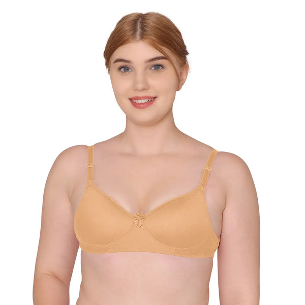 Komli Lightly Padded, Non-Wired, FULL Coverage, Cotton Rich, Back Open - 1 Hook And Eye Closure