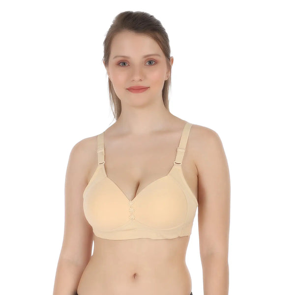 Tweens LITE WITE Non-Wired Full Coverage Cotton Bra - Lightly Padded Minimiser with Moulded Cups