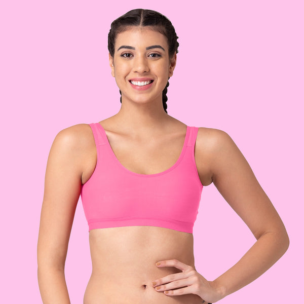 Tweens Double Layered Non-Wired Full Coverage Bra with Super Support - Breathable Cotton Rich Fabric