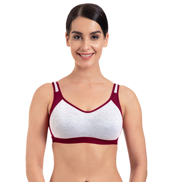 Komli Double Layered T-Shirt Bra - Non-Wired, Full Coverage, Super Support, Cotton Rich