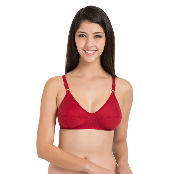 Souminie Cotton Rich Full Coverage Non-Wired Bra - Single Layered, Non Padded Multipart Cups