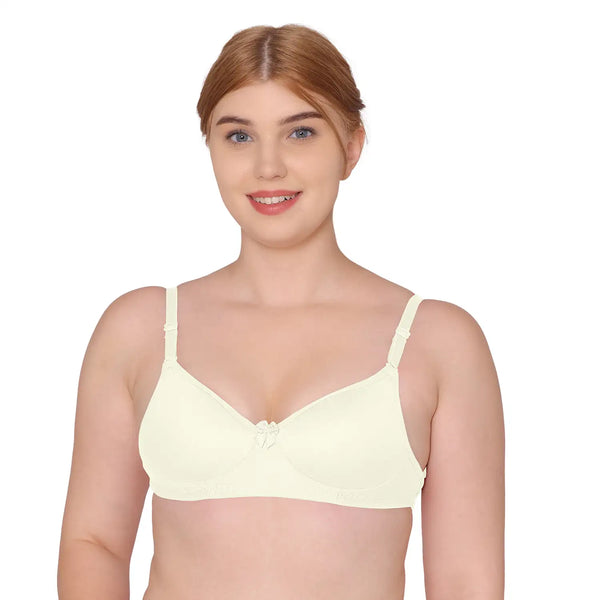 Komli Lightly Padded, Non-Wired, FULL Coverage, Cotton Rich, Back Open - 1 Hook And Eye Closure