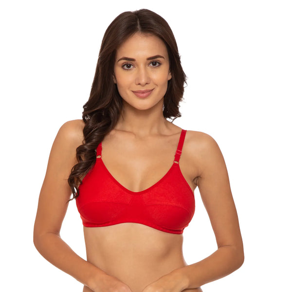 Komli Single Layered, Non-Wired, Full Coverage, Non-Padded Multipart Cups, Cotton Rich