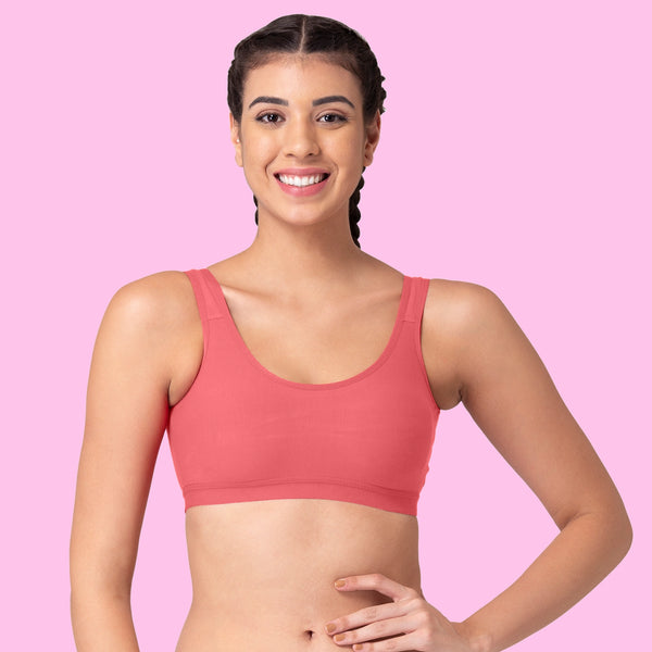 Tweens Double Layered Non-Wired Full Coverage Bra with Super Support - Breathable Cotton Rich Fabric