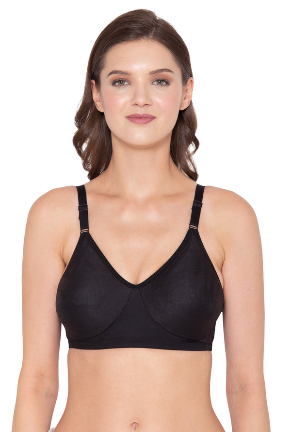 Souminie SEAMLESS Double Layered Non-Wired Full Coverage Cotton Bra - Back Open 1 Hook And Eye